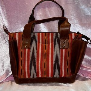 Leather and fabric, southwest style. Nena and co style medium bag purse.